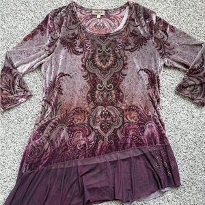 ONE WORLD Purple Paisley Tunic